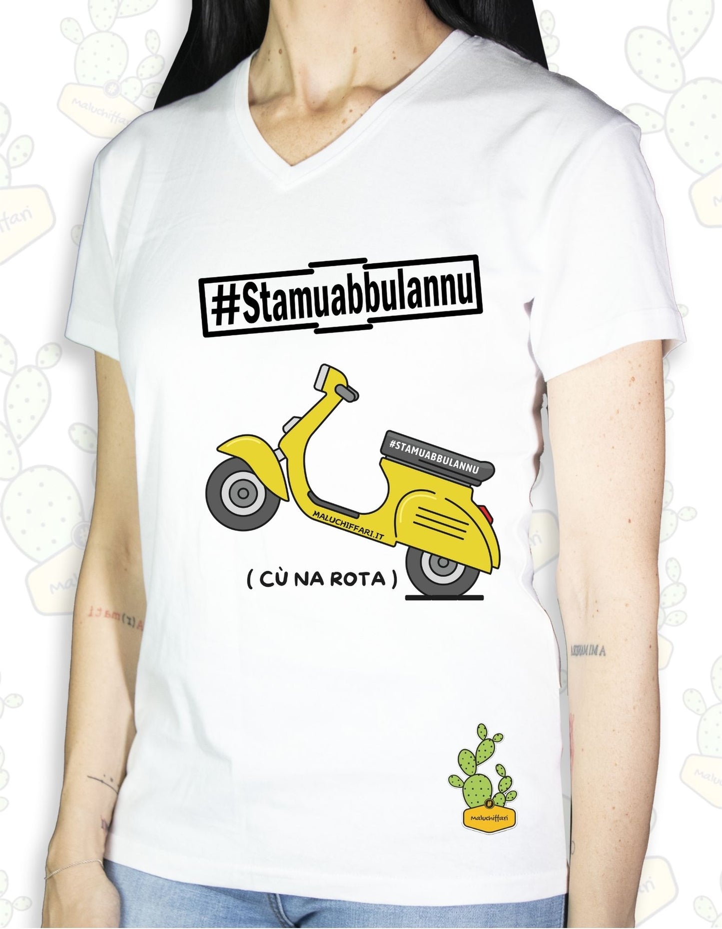T-shirt Donna – STAMUABBULANNU Cù NA ROTA (VESPA)
