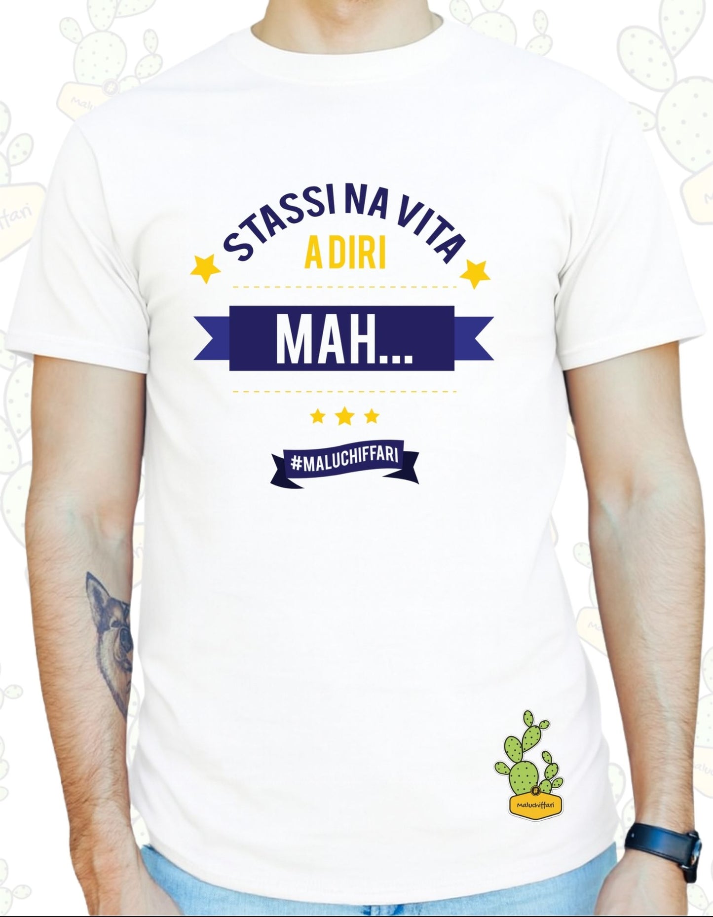 T-shirt Uomo – STASSI NA VITA A DIRI MAH (g/b)