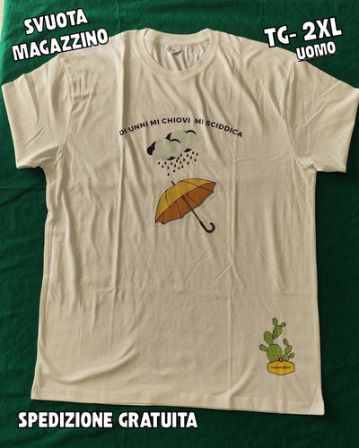 T-shirt Uomo - 2XL - DI UNNI MI CHIOVI MI SCIDDICA (ombrello) ; OCCASIONI - PRONTA CONSEGNA