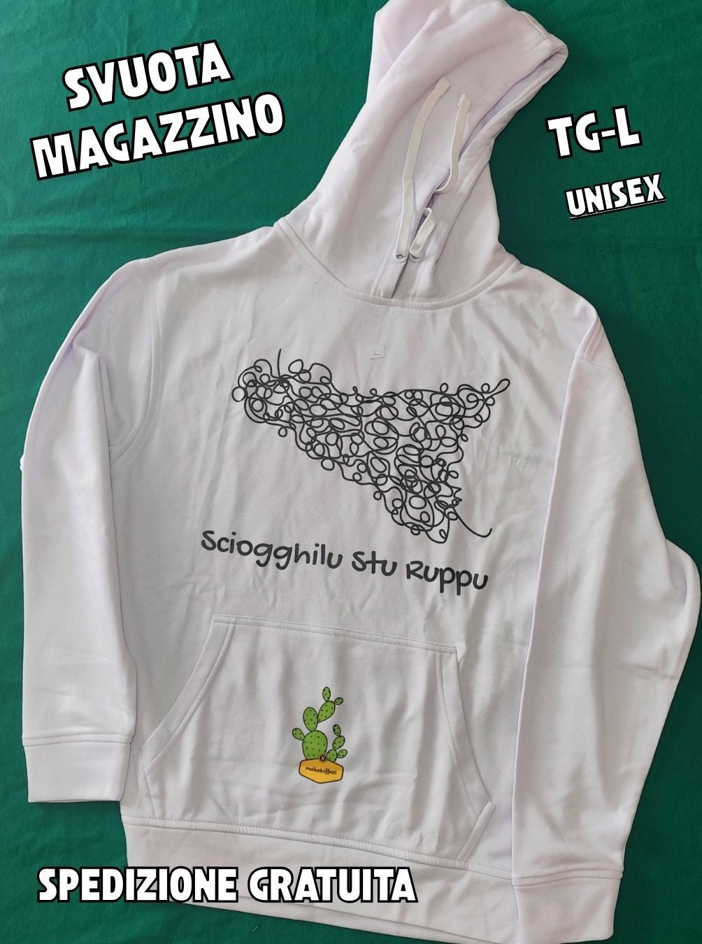 FELPA - L -  SCIOGGHILU STU RUPPU ; OCCASIONI - PRONTA CONSEGNA