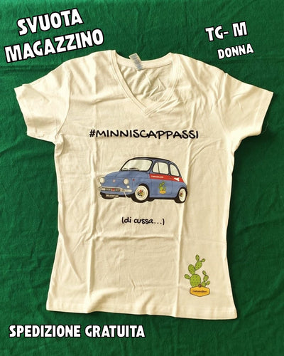 T-shirt DONNA -M - . MINNISCAPPASSI DI CUSSA 500 GIALLA -OCCASIONI - PRONTA CONSEGNA