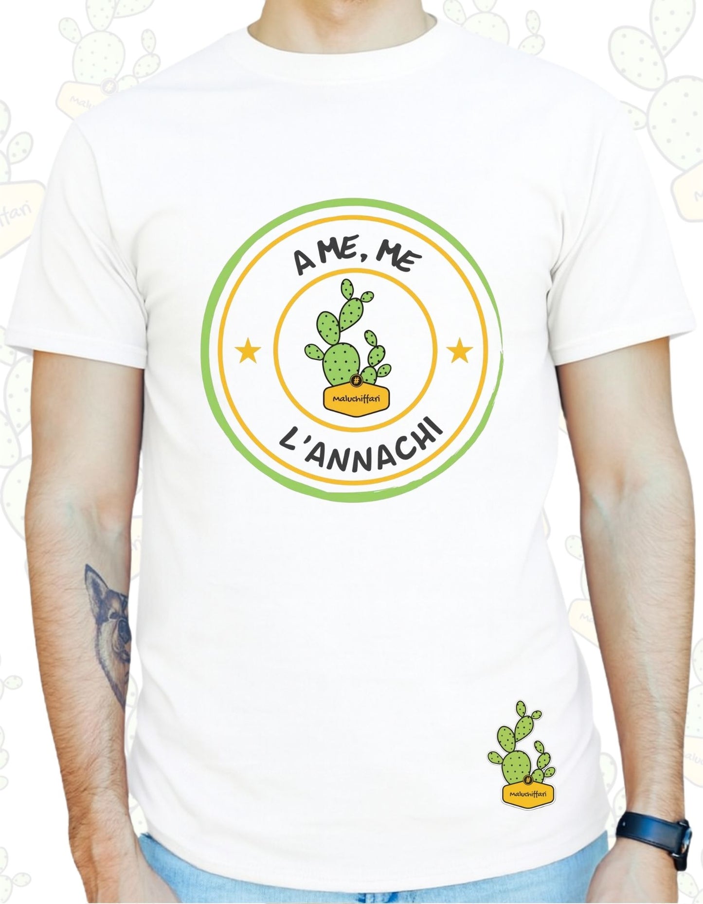 T-shirt Uomo – A ME,ME L'ANNACHI TIMBRO+LOGO 2.0 (G/V)